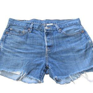 Levi Strauss & Co 501 Jean Shorts Womens W33.75" Blue Denim‎ Cut Offs Juniors